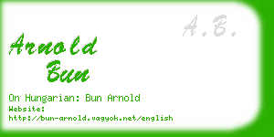 arnold bun business card